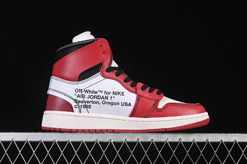 All categories Air Jordan Jordan series basketball shoes Air Jordan 1 High pure original special price Off White x Air Jordan OW AJ1 Joe 1 joint white and red high-top basketball shoes AA3834-101